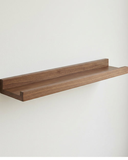 TIVD Edgeline Walnut Picture Ledge Wall Shelf 30 x 4 in - Lifestyle view