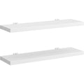 TIVD Slim Wooden Display Shelf White 18 Inch Pair