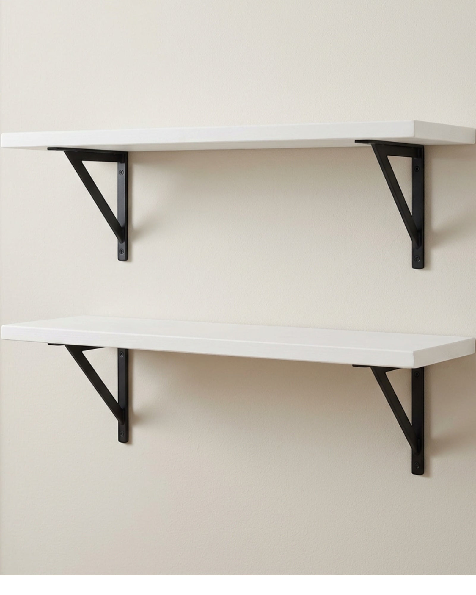 TIVD Twinbrace Pine Wall Shelves White 18 x 6 in Set of 2 - Lifestyle view