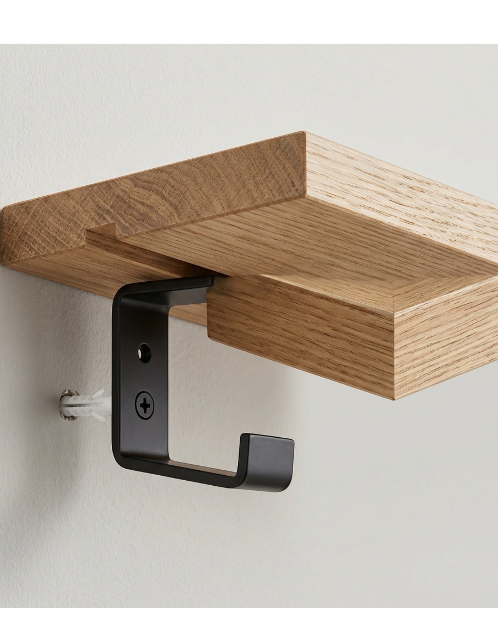 TIVD Wall Mounted Wood Shelf Oak 30 Inch Set of 2